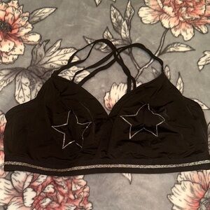 Cacique Black Bralette with Star Design